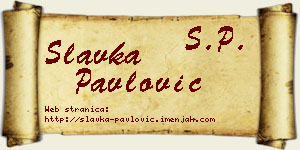 Slavka Pavlović vizit kartica